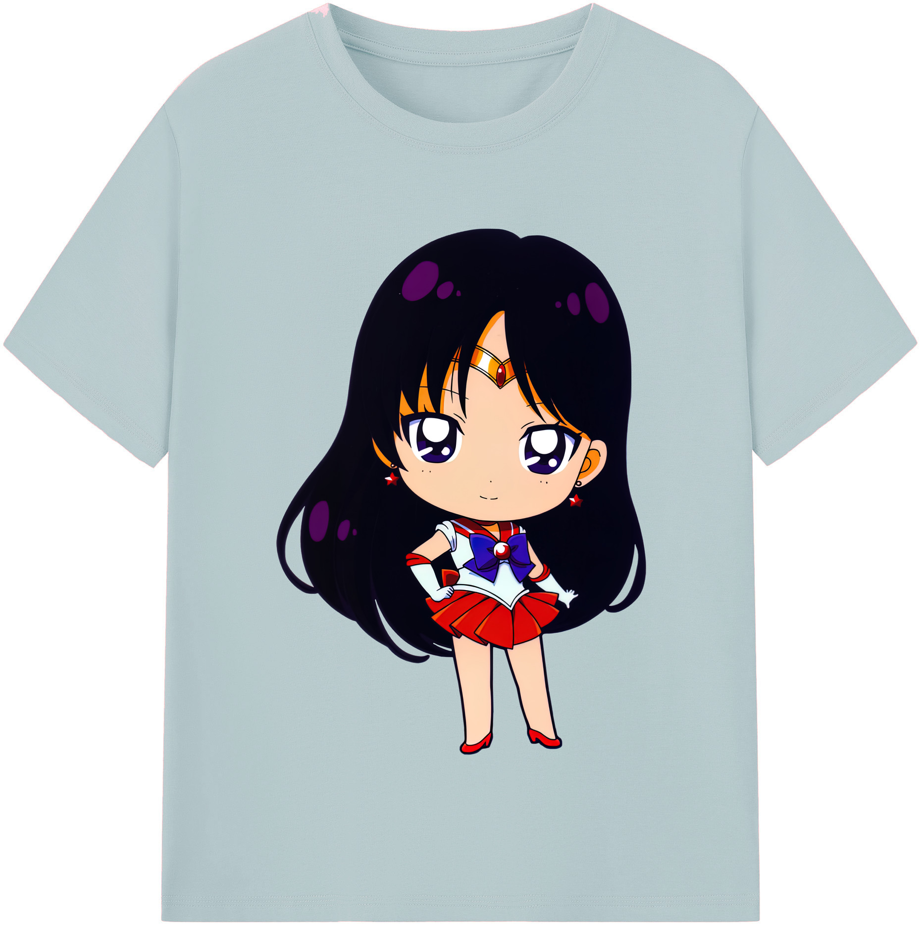 （画像用） 美少女戦士セーラームーン 火野レイ ひの レイ Sailor Moon Hino Rei （セーラーマーズ,Sailor Mars） 綿100％半袖Tシャツ（フロントプリント）